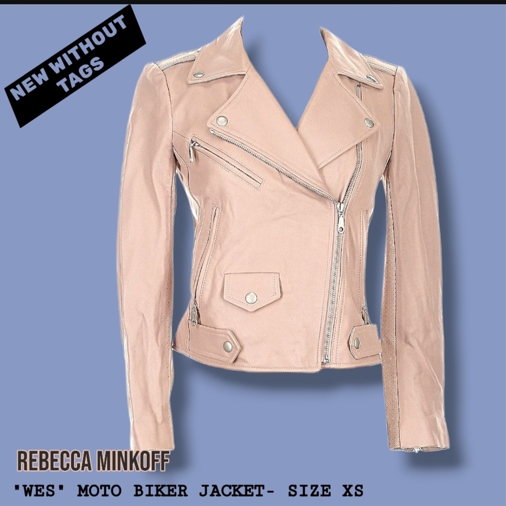 Rebecca Minkoff Blush Leather Moto Jacket